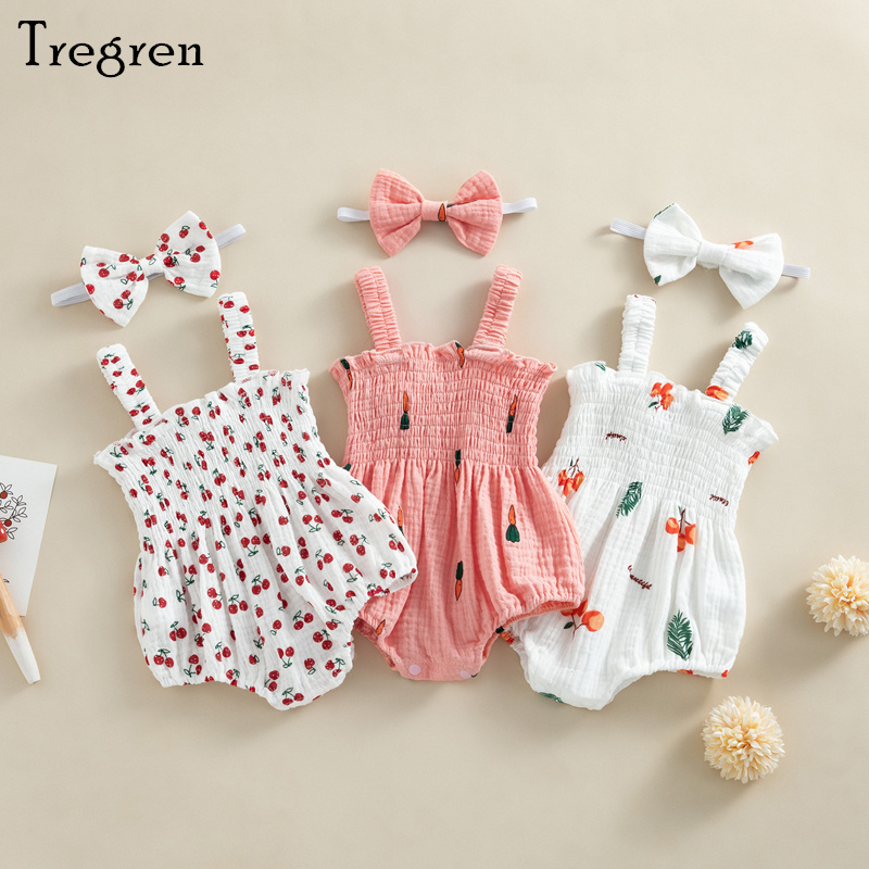 Baby Summer Linen Sleeveless Jumpsuit - Tregren baju monyet bayi perempuan, Romper