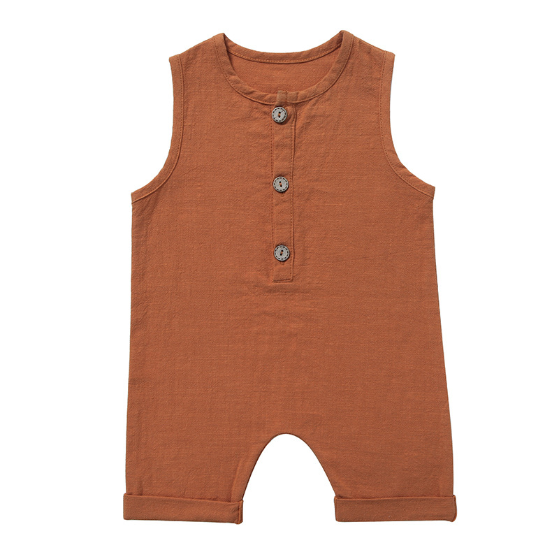 Romper Bayi Laki-laki Perempua - Baby Summer Linen Sleeveless Jumpsuit ulasan dan harga