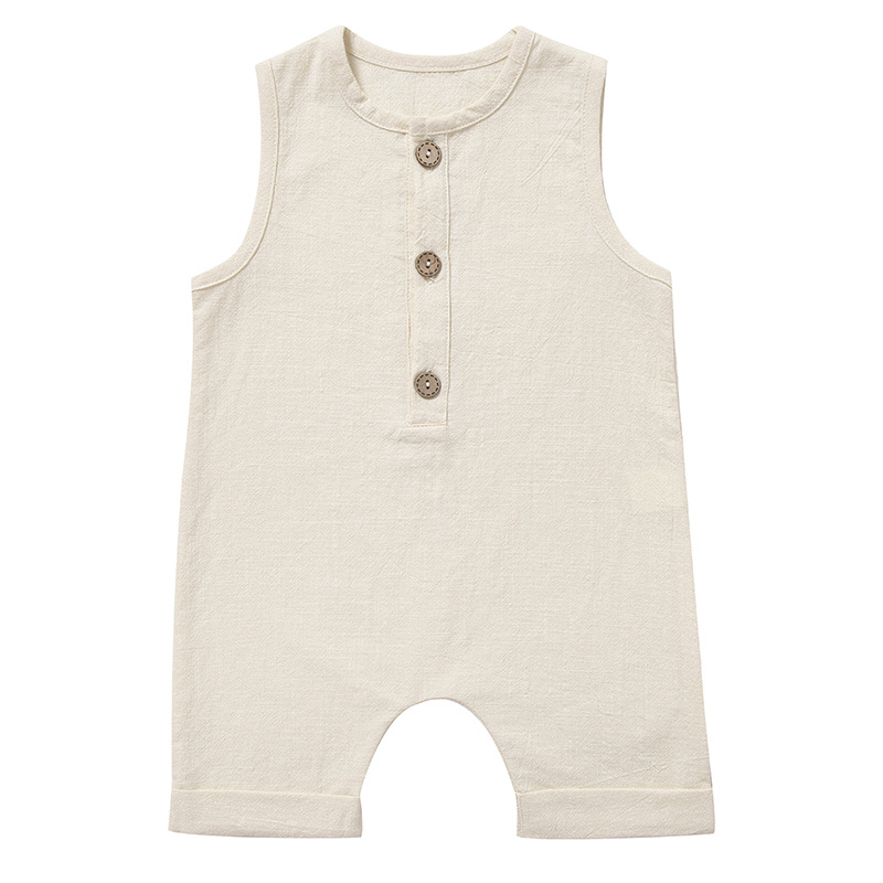 Romper Bayi Laki-laki Perempua - Baby Summer Linen Sleeveless Jumpsuit ulasan dan harga