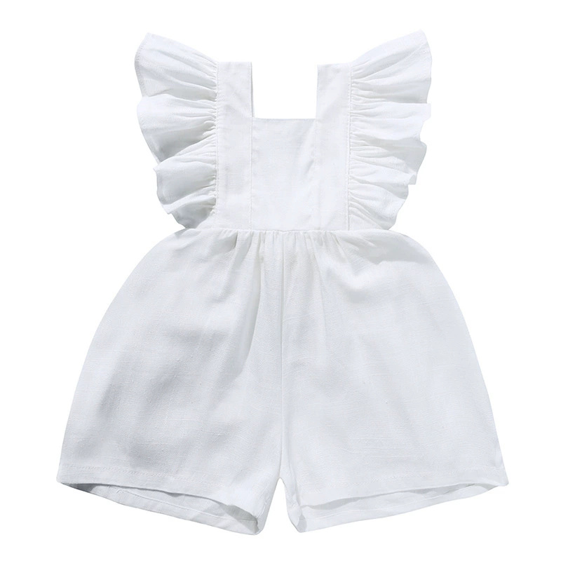 Baju Romper Bayi Perempuan Bar - Baby Summer Linen Sleeveless Jumpsuit ulasan dan harga