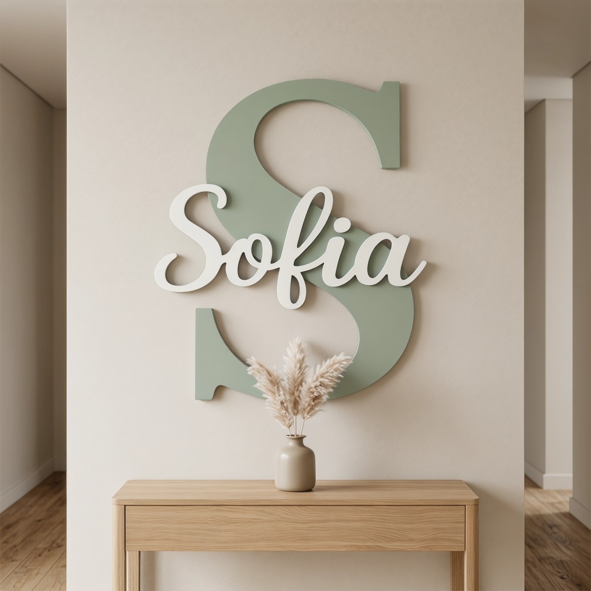 1Pc Plakat Nama Kayu Minimalis - Nursery ulasan dan harga