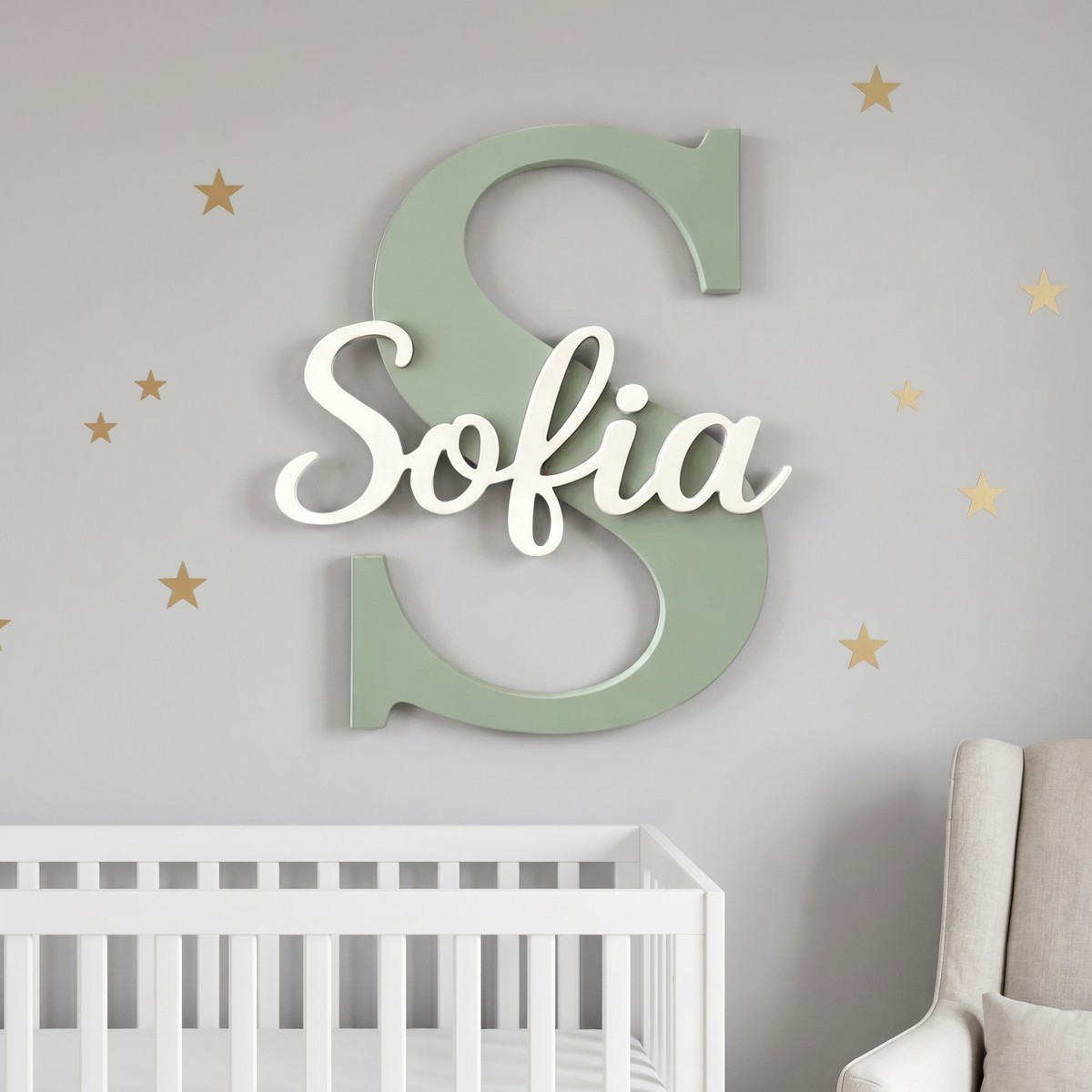 1Pc Plakat Nama Kayu Minimalis - Nursery ulasan dan harga