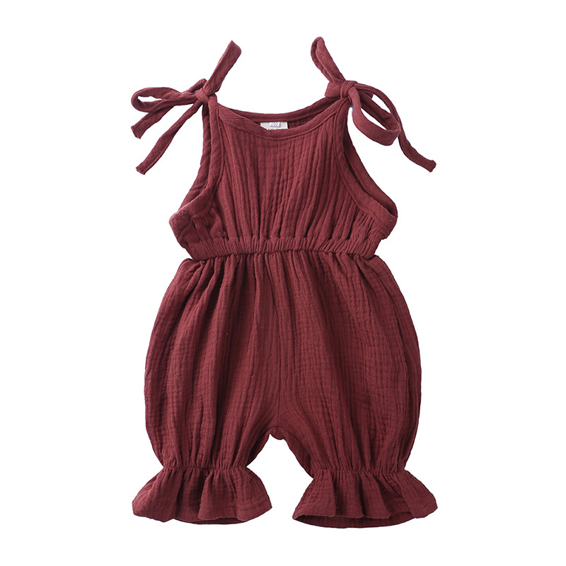 Pakaian Musim Panas Bayi Perem - Baby Summer Linen Sleeveless Jumpsuit ulasan dan harga