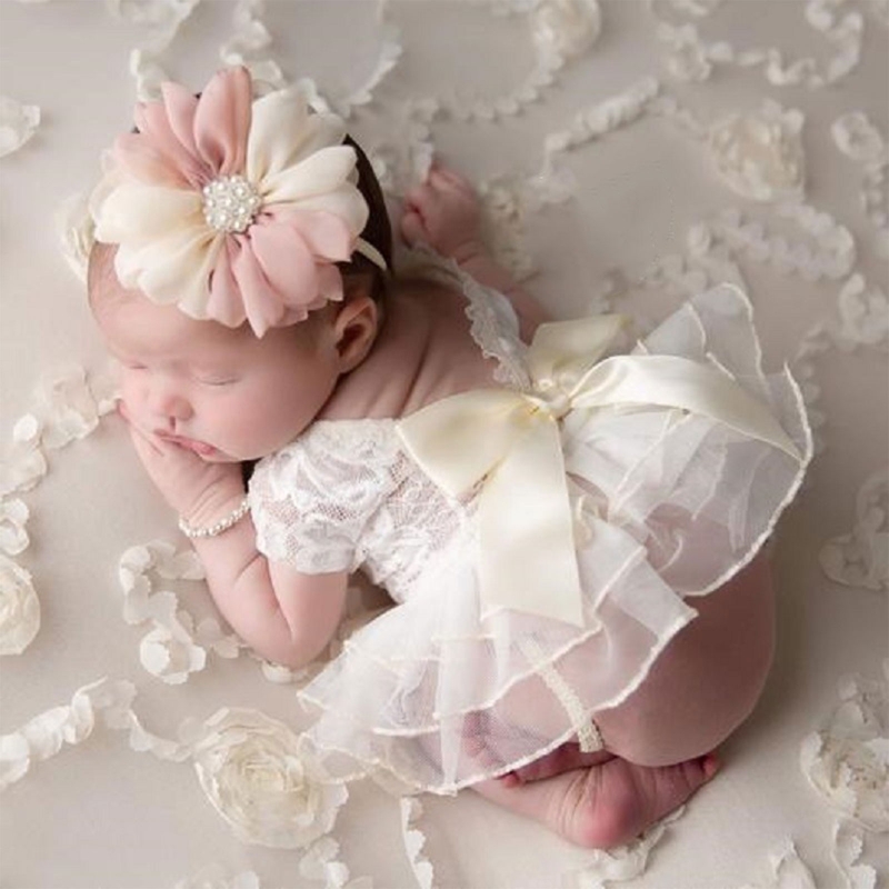 Rok Ikatan Simpul Renda Pakaia - Infant Photography Props Outfit ulasan dan harga